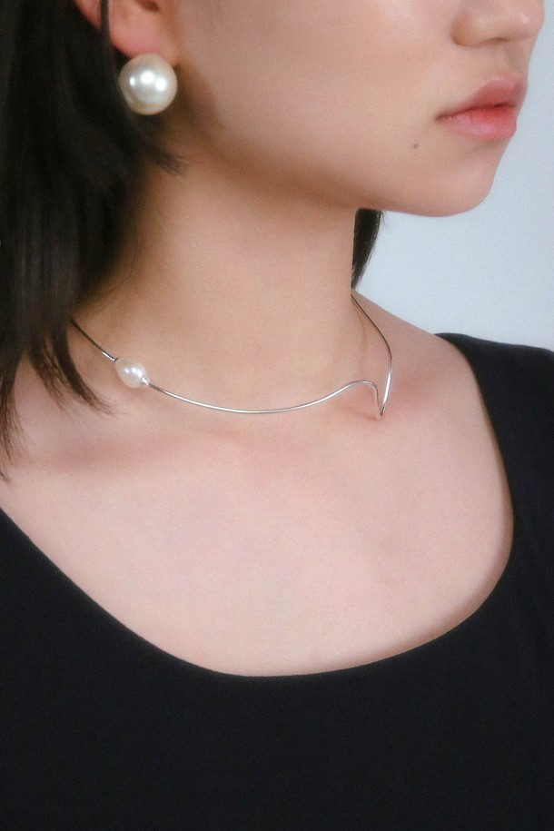 Baked Alaska - 목걸이 - Pearl-detail Collar Necklace