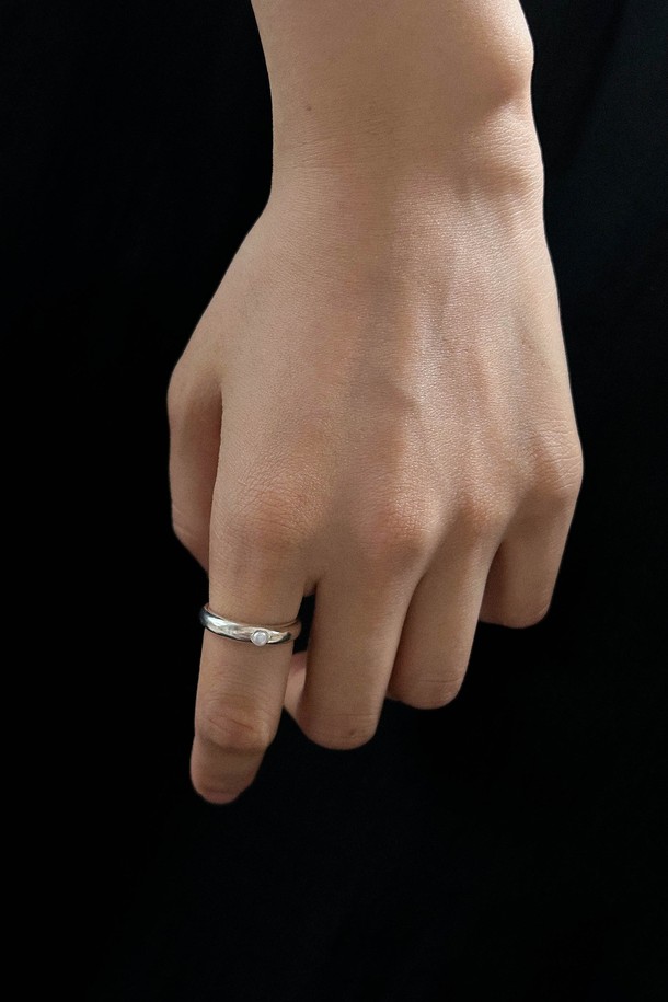 Baked Alaska - 반지 - Stacking Ring 01 - mono pearl, polished finish