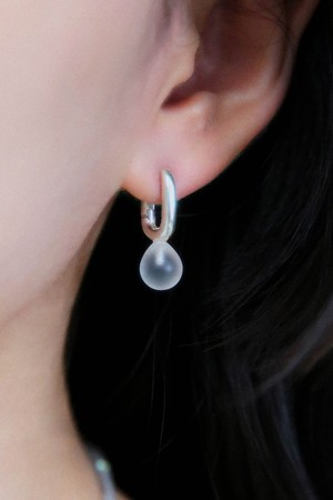 Frosted Crystal Drop Earrings