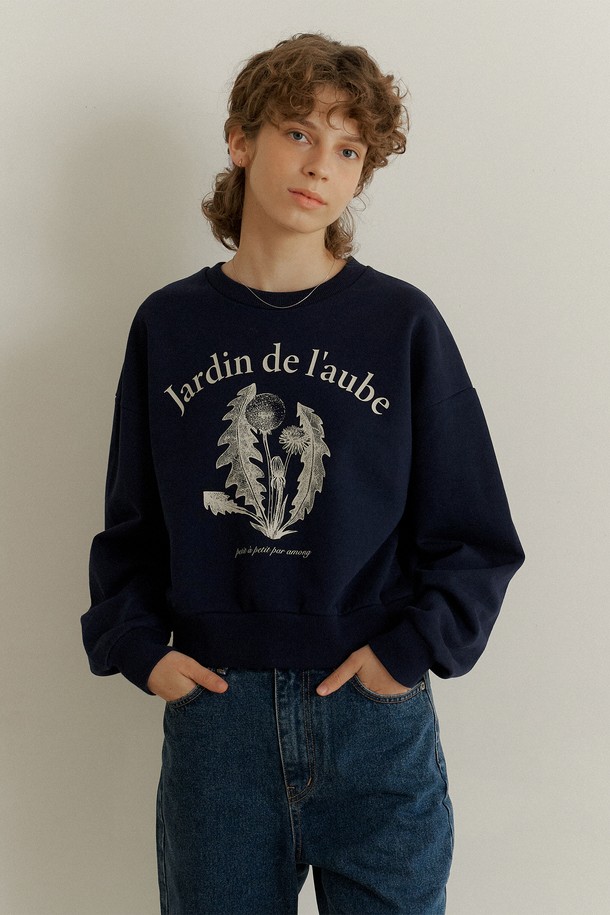 among - 스웻셔츠 - [22FW] A DANDELION ILLUST SWEATSHIRT_NAVY