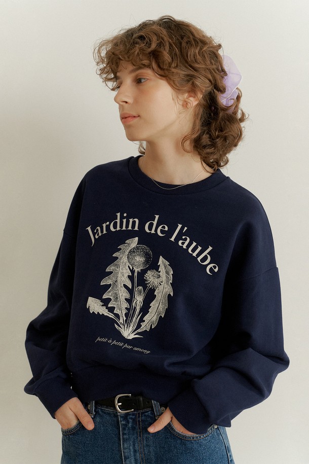 among - 스웻셔츠 - [22FW] A DANDELION ILLUST SWEATSHIRT_NAVY