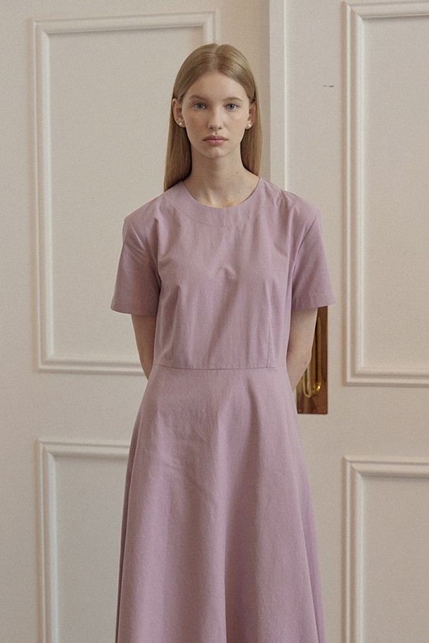 NONLOCAL - 반소매 원피스 - Linen Flared Dress - 6Color