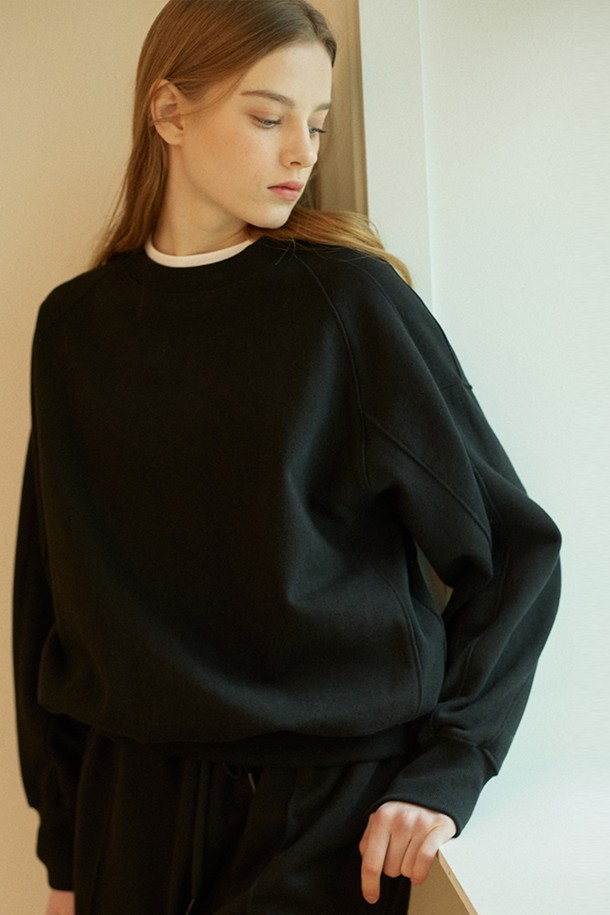 NONLOCAL - 긴소매 티셔츠 - UNISEX Rib Block Over-fit Sweatshirt 5 Color