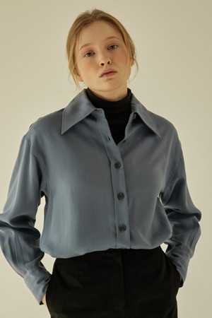 Tencel Loose-fit Shirt - Dust Blue