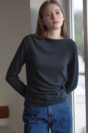 Wool-tencel Drape T-shirt - Black