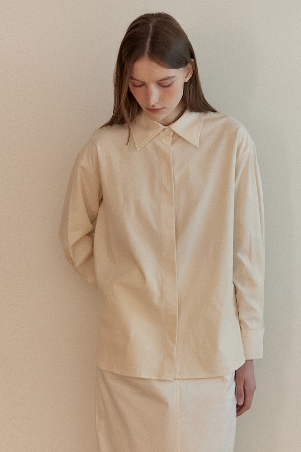 NONLOCAL - 셔츠 - Loose-Fit Hidden Button Shirt 3 Color