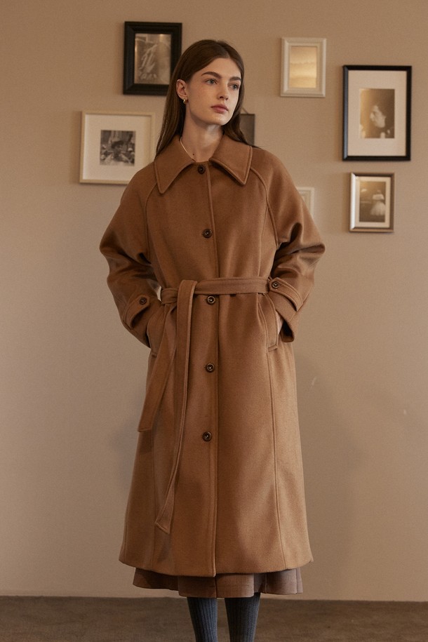 NONLOCAL - 코트 - Shearing Collar Balmacaan Coat - Camel