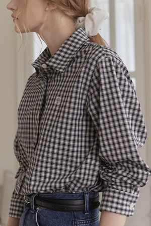 French Check Shirt - Navy