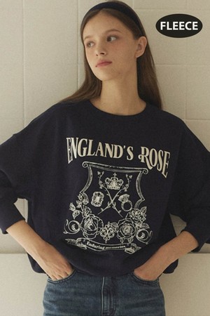 Rose Emblem embroidery Sweatshirt - Navy