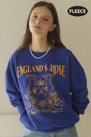 Rose Emblem embroidery Sweatshirt - Blue