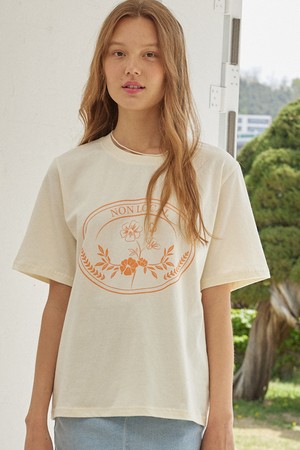 Peony Wreath T-shirt - Lemon