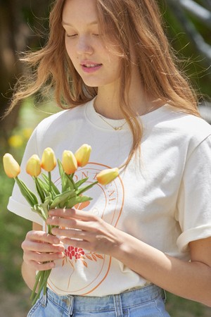 Tulip Print T-shirt - Off White