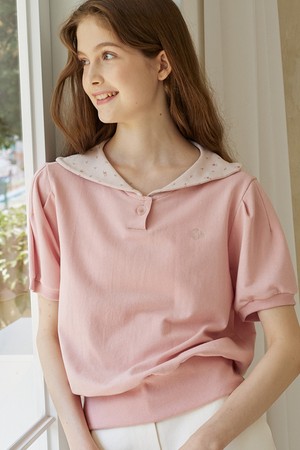 Floral Collar T-shirt 3 Color