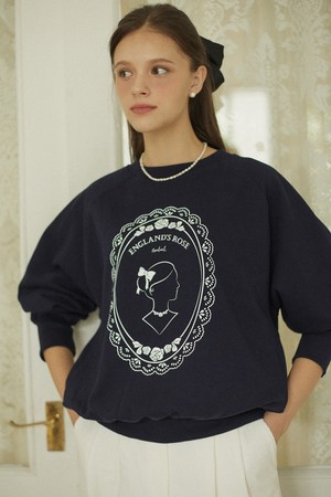 Royal Lace Silhouette Sweatshirt - Navy