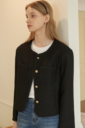 Atelier Tweed Crop Jacket - Black