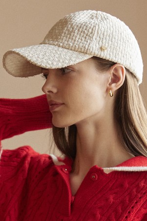 Atelier tweed ball cap - Ivory