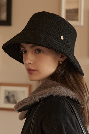 Atelier tweed Bucket Hat - Black