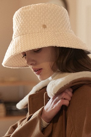 Atelier tweed Bucket Hat - Ivory