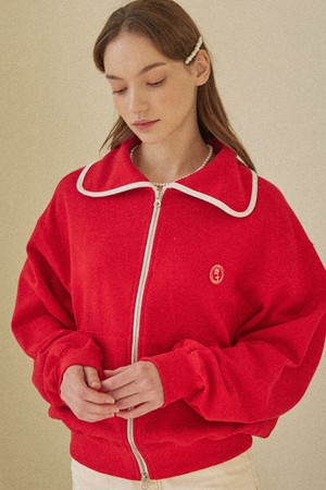 Rose Wappen Collar zip-up - Red