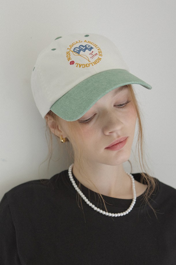 NONLOCAL - 모자 - NLC Flag Ball Cap - Green