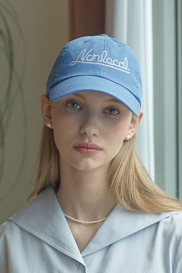 NONLOCAL - 모자 - Rope Logo Ball Cap - Blue