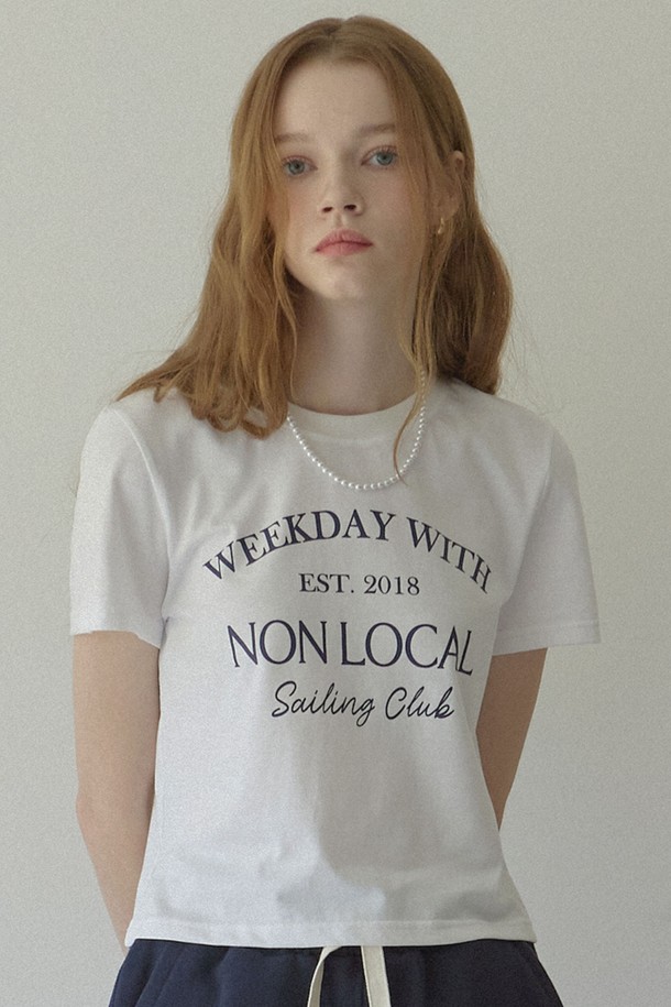 NONLOCAL - 반소매 티셔츠 - Sailing Club  T-shirt - White