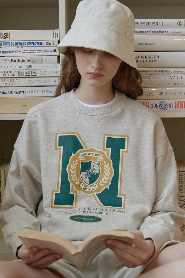 NONLOCAL - 스웻셔츠 - N Logo Sweatshirt - Oatmeal