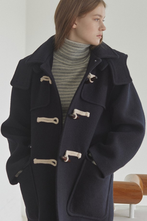 NONLOCAL - 코트 - Classic Hood Duffle Coat - Navy