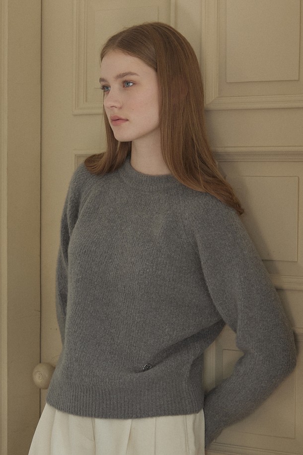 NONLOCAL - 스웨터 - Alpaca Raglan Sleeve Knit - Charcoal