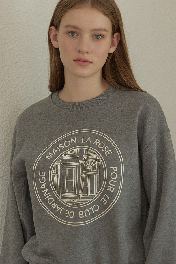 NONLOCAL - 스웻셔츠 - Maison La Rose Print Sweatshirt - Charcoal