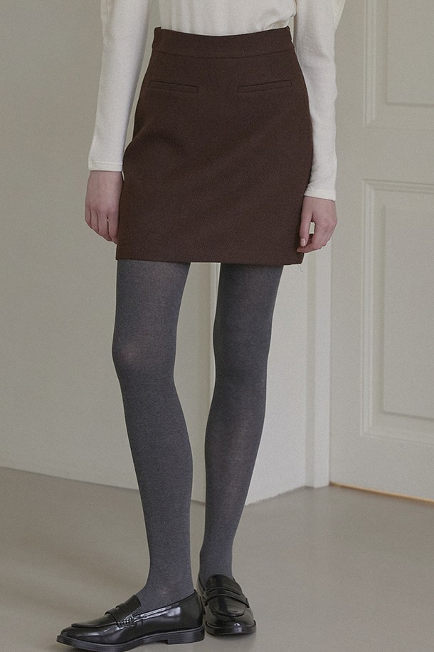 NONLOCAL - 미니스커트 - Jane Tweed Mini Skirt - Brown