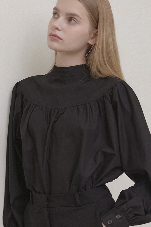 NONLOCAL - 블라우스 - Reversible Bow Tie Blouse - Black