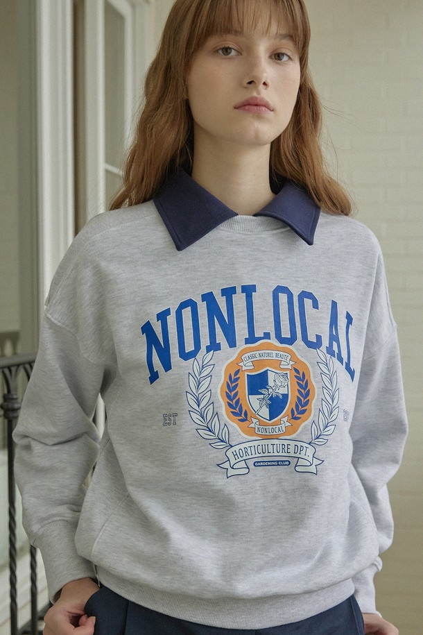 NONLOCAL - 스웻셔츠 - N Logo Sweatshirt - Oatmeal