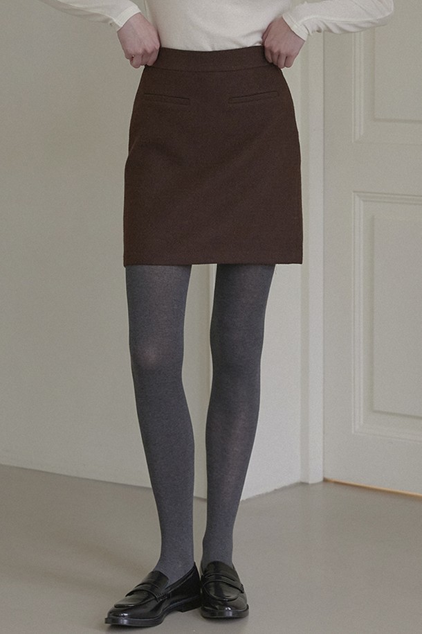 NONLOCAL - 미니스커트 - Jane Tweed Mini Skirt - Brown