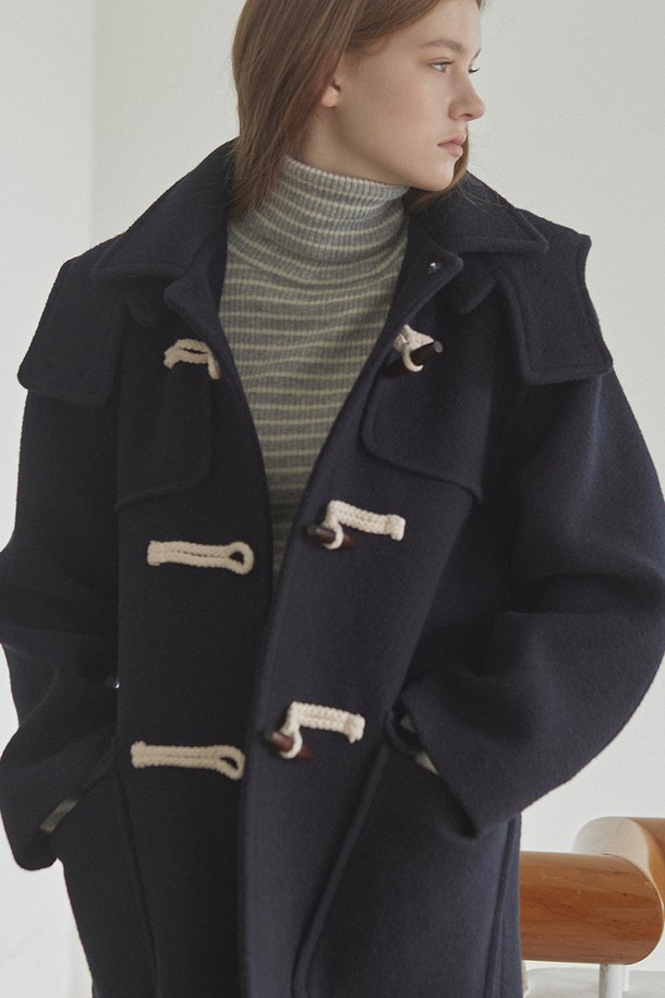 NONLOCAL - 코트 - Classic Hood Duffle Coat - Navy