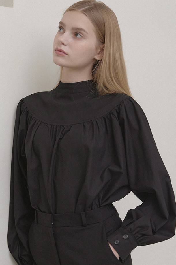 NONLOCAL - 블라우스 - Reversible Bow Tie Blouse - Black