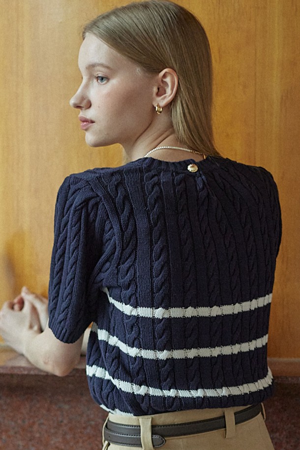 NONLOCAL - 스웨터 - Marina Stripe Knit - Navy