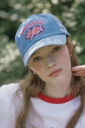 Vintage Rose Ball Cap - Blue