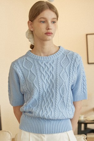 Jane Cable Knit - Sky Blue