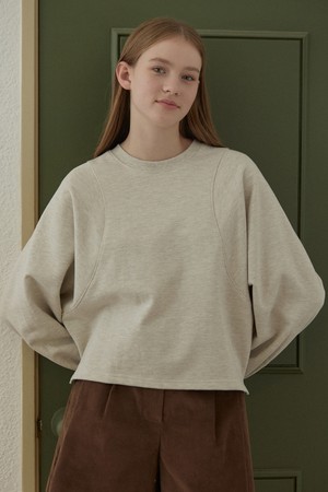 Curved Line Sweatshirt - Oatmeal