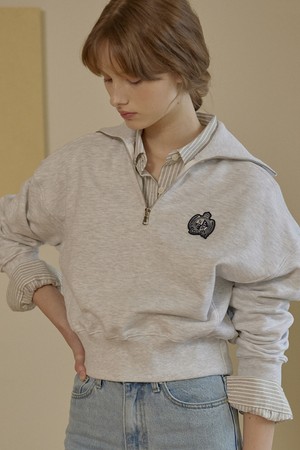 Royal Wappen Half Zip-up - Light Grey