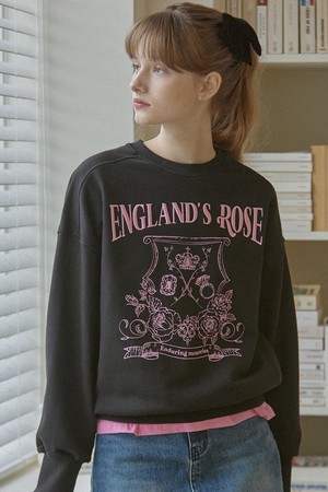 Rose Emblem embroidery Sweatshirt - Black