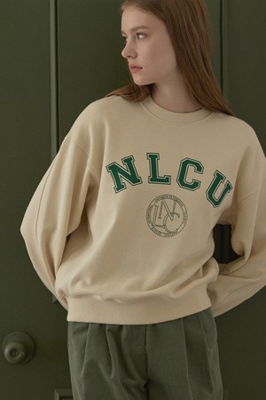 Preppie Logo Print Sweatshirt - Ivory