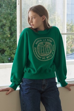 Maison La Rose Print Sweatshirt - Green