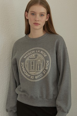 Maison La Rose Print Sweatshirt - Charcoal