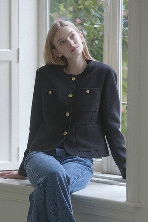 Jane Tweed Goldish Jacket - Black