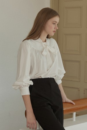 Reversible Bow Tie Blouse - Ivory