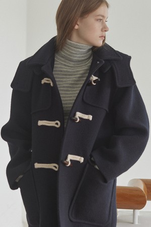 Classic Hood Duffle Coat - Navy