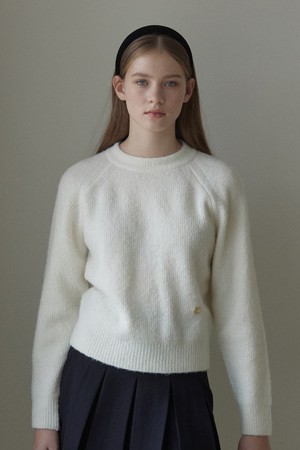 Alpaca Raglan Sleeve Knit - Ivory