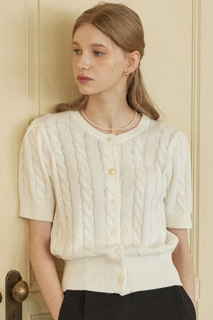 Bonnie Cable Cardigan - Ivory